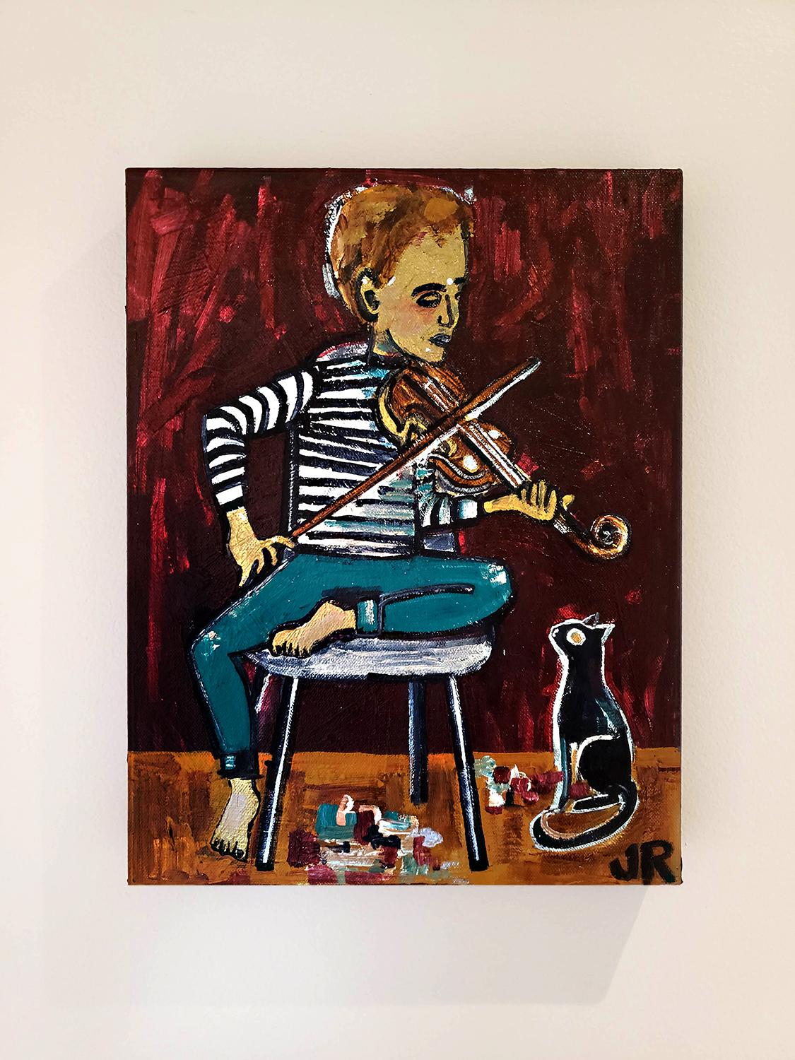 boy with violin painting