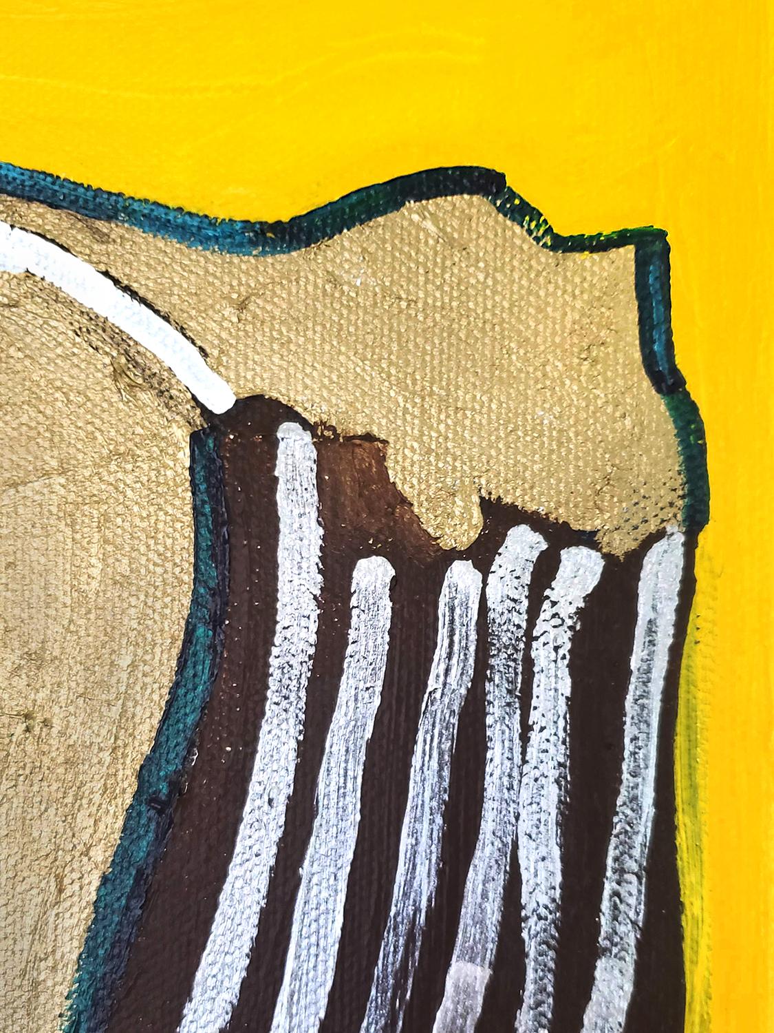 Camello, Pintura original - Figurative Painting Amarillo de Jessica JH Roller