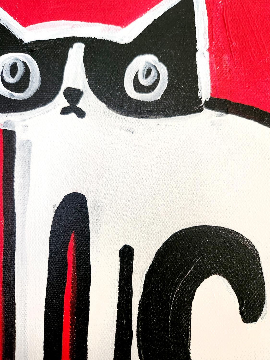Cat Pyramid, Original Painting For Sale 1
