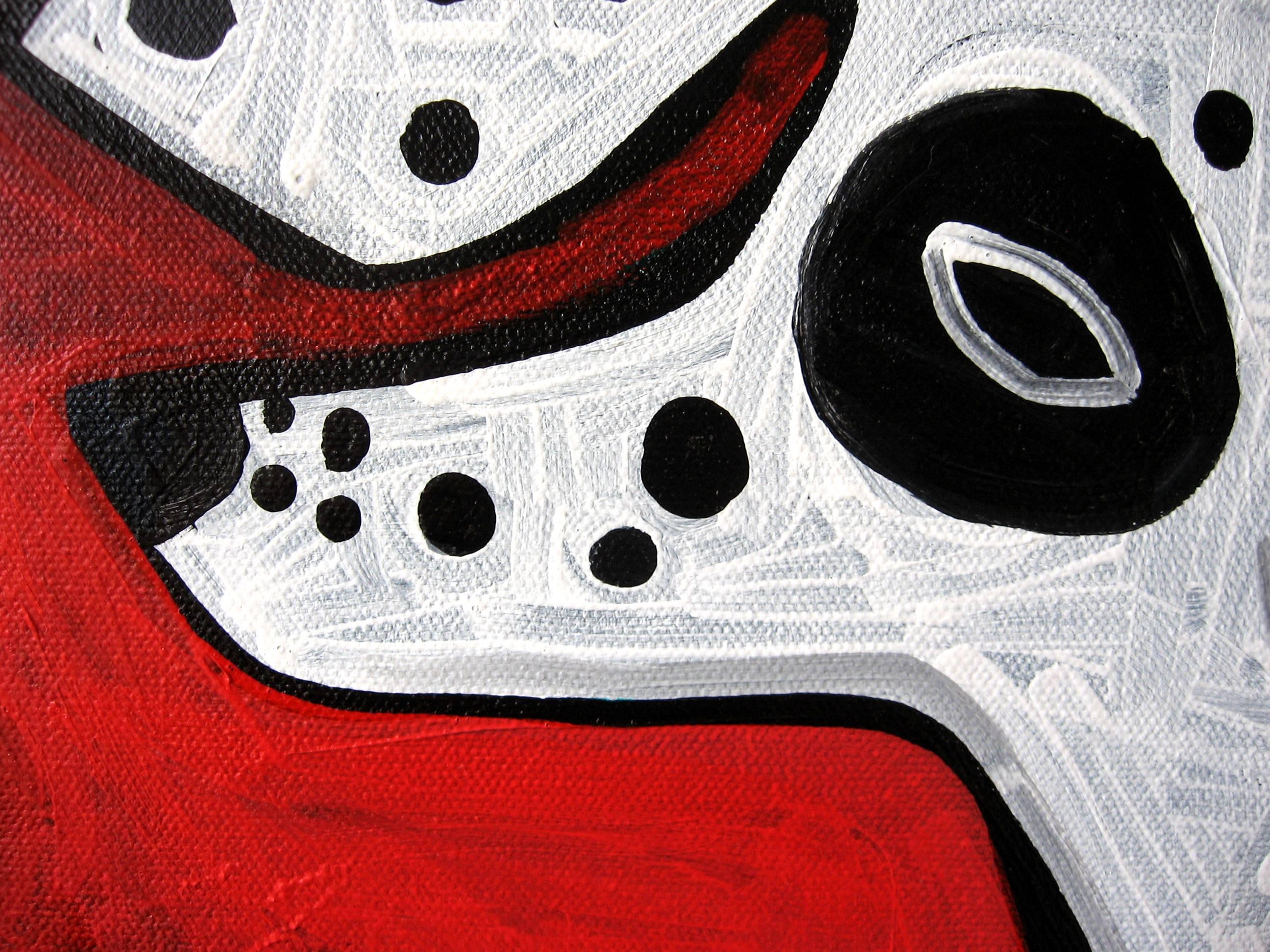 <p>Artist Comments<br /> My family had a Dalmatian growing up. Her name was Dottie and it was the 80's. Whenever she was given any colored accessory or toy, it was red. This painting is on a gallery wrapped canvas with finished edges. It comes ready