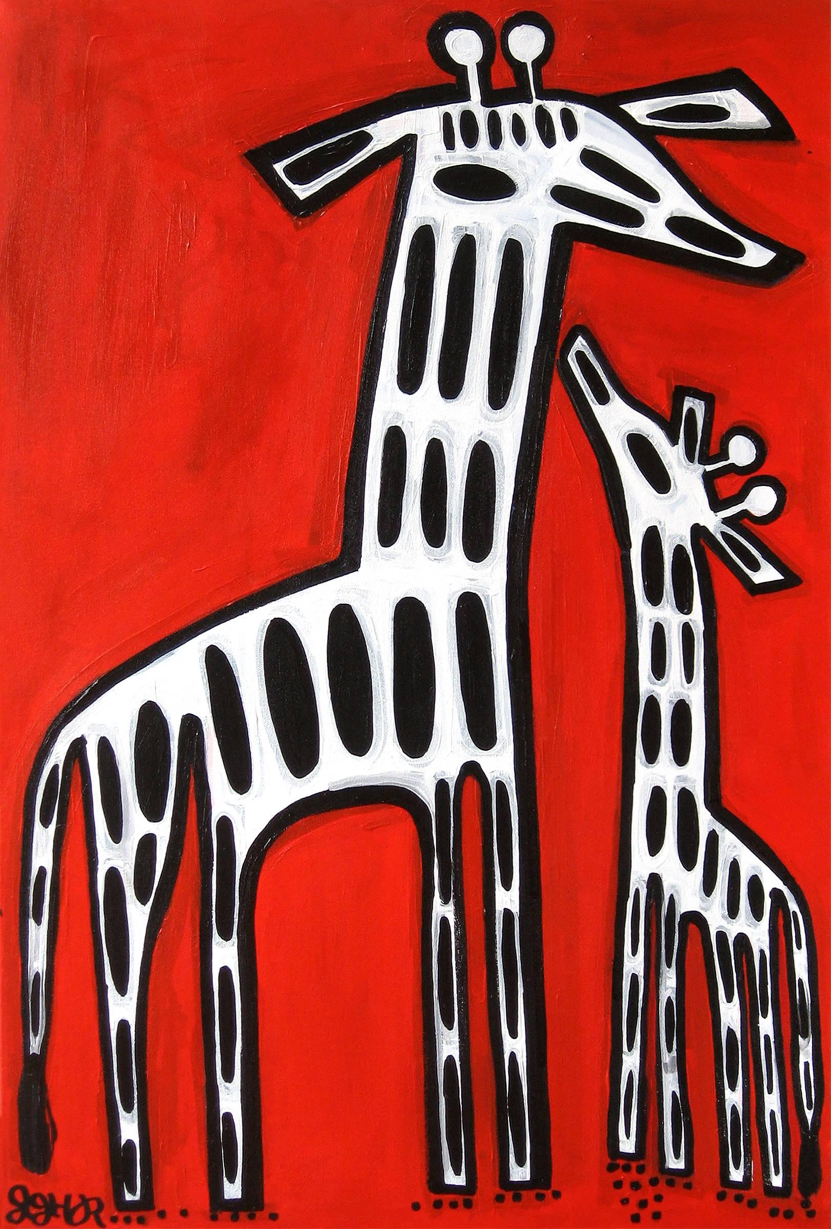 Jessica JH Roller Animal Painting - Giraffe