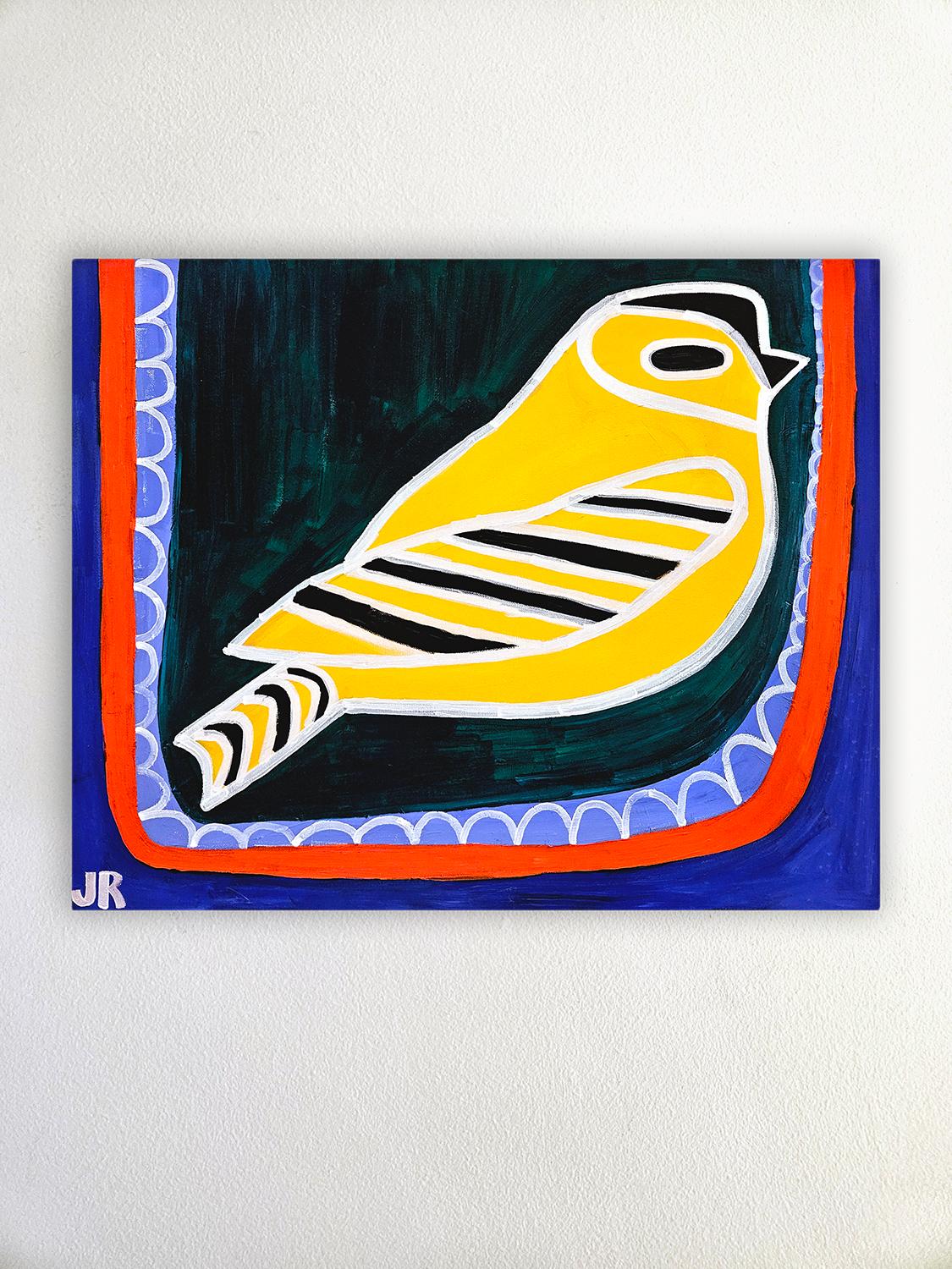 Jilguero en reposo, Pintura original - Painting Arte marginal de Jessica JH Roller