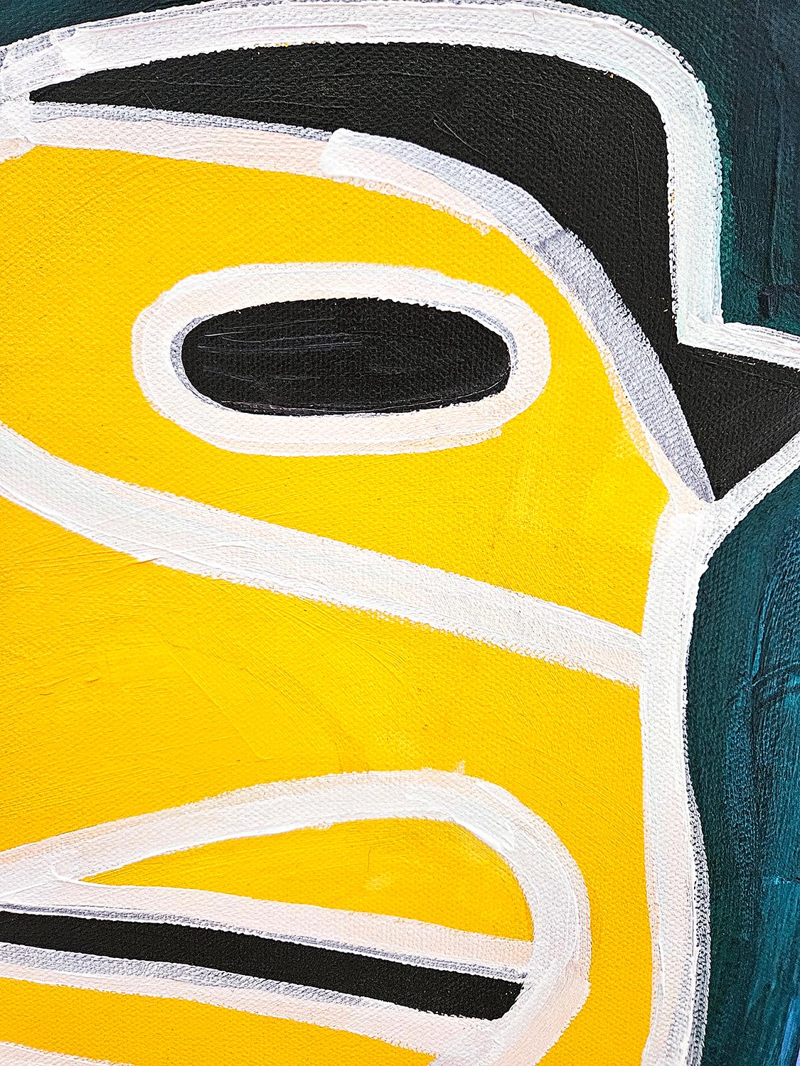 Jilguero en reposo, Pintura original - Animal Painting Púrpura de Jessica JH Roller