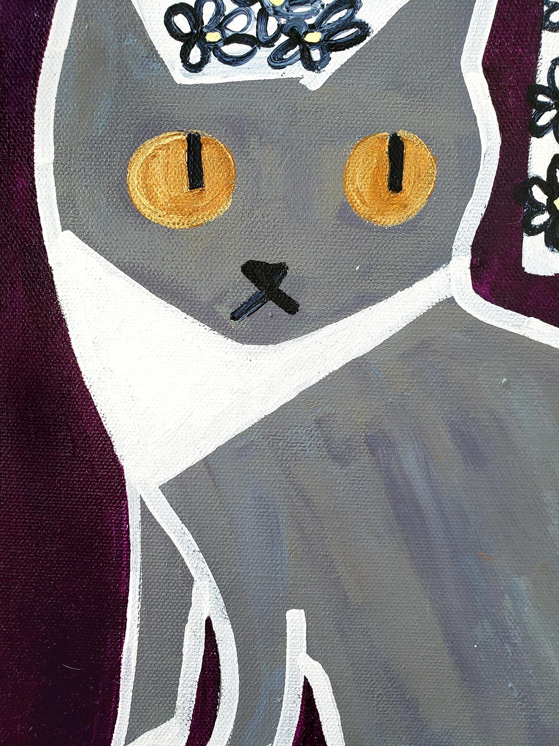 <p>Artist Comments<br>Artist Jessica JH Roller volunteers for a local cat rescue. Her duties include taking pictures of the cats to post on an adoption website. Jessica says the subject of this painting is a very lovely smokey gray cat with a fluffy