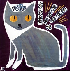 Gray Cat, Original Painting