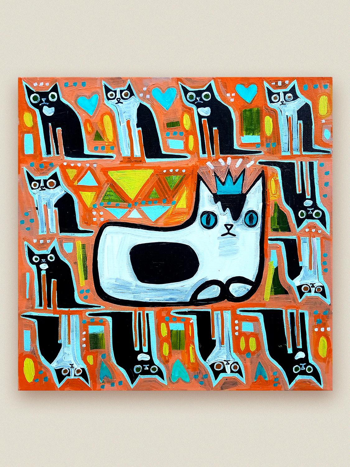 <p>Artist Comments<br>This piece was inspired by my old, wise cat and two kittens.</p><p>About the Artist<br>A few months after Jessica JH Roller and her husband were married, they adopted two young Siamese cats from a shelter -- Tony and Larry.