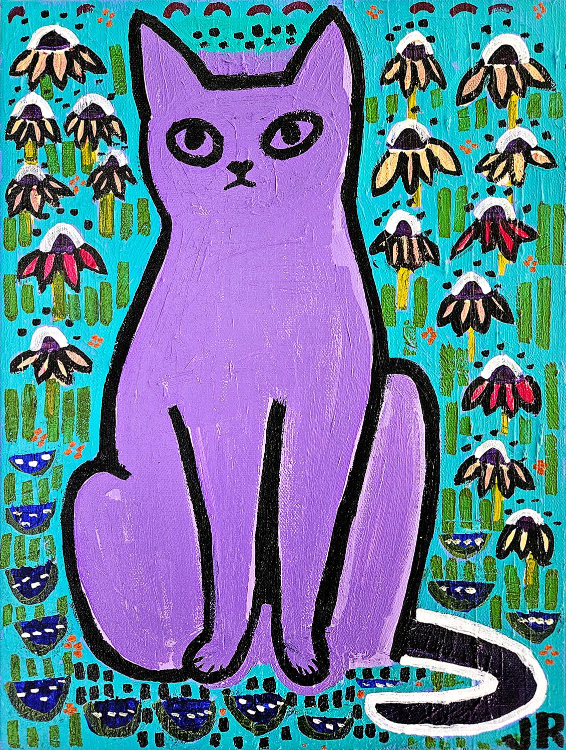 Lavender with Coneflowers, Original Painting - Art by Jessica JH Roller