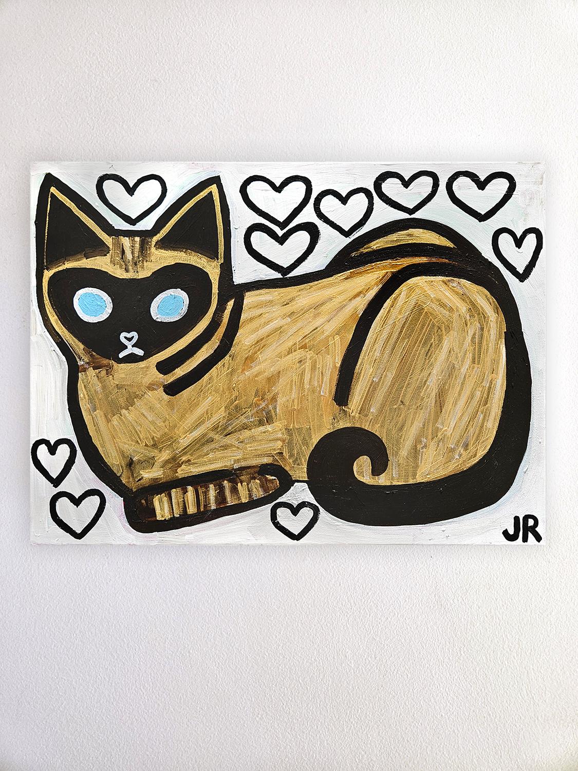 Love Lavender, peinture originale - Outsider Art Painting par Jessica JH Roller