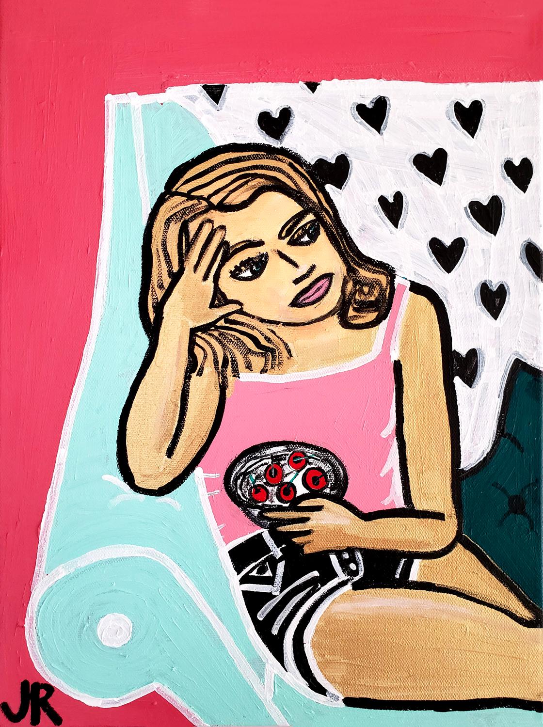 Jessica JH Roller Figurative Painting - My Valentine, Original Painting
