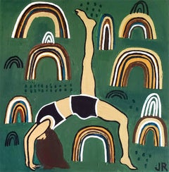 One-Legged Wheel Pose, Original Painting