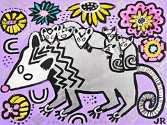 Opossum in the Springtime, Original Painting