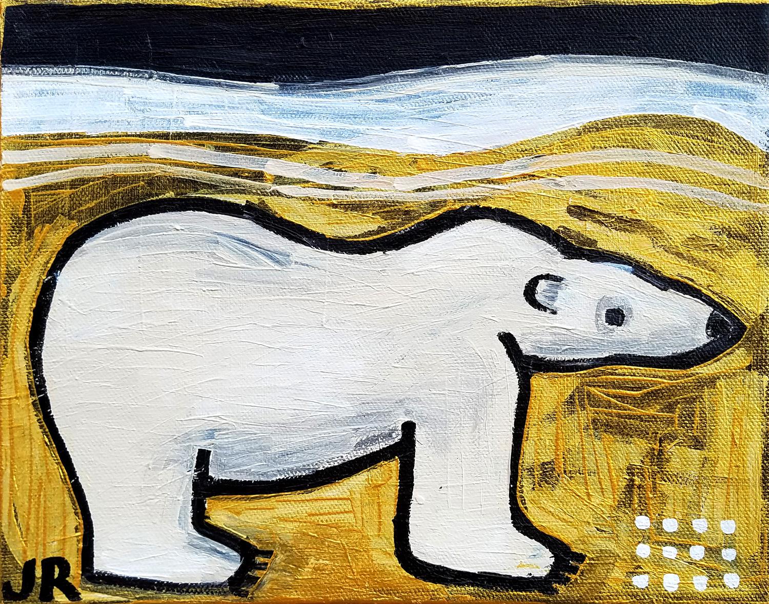 Jessica JH Roller Animal Painting - Polar Bear, Original Painting
