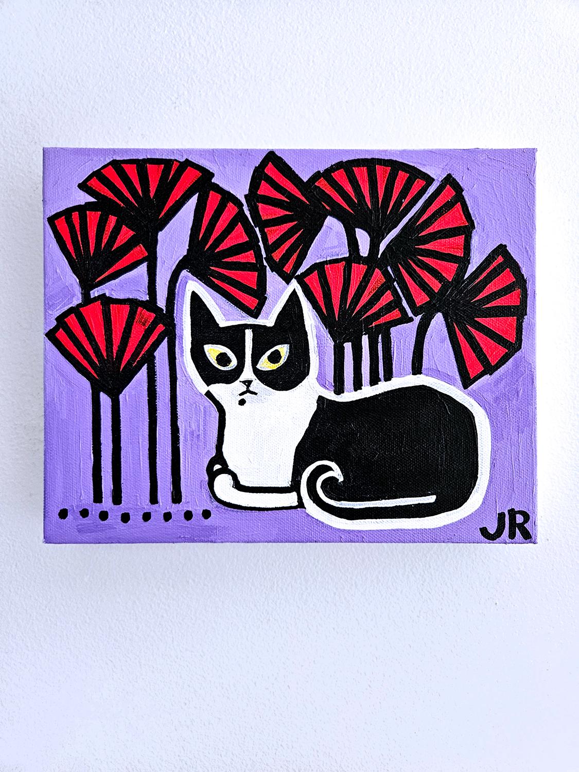 Rosemary avec Zinnia, peinture originale - Outsider Art Painting par Jessica JH Roller