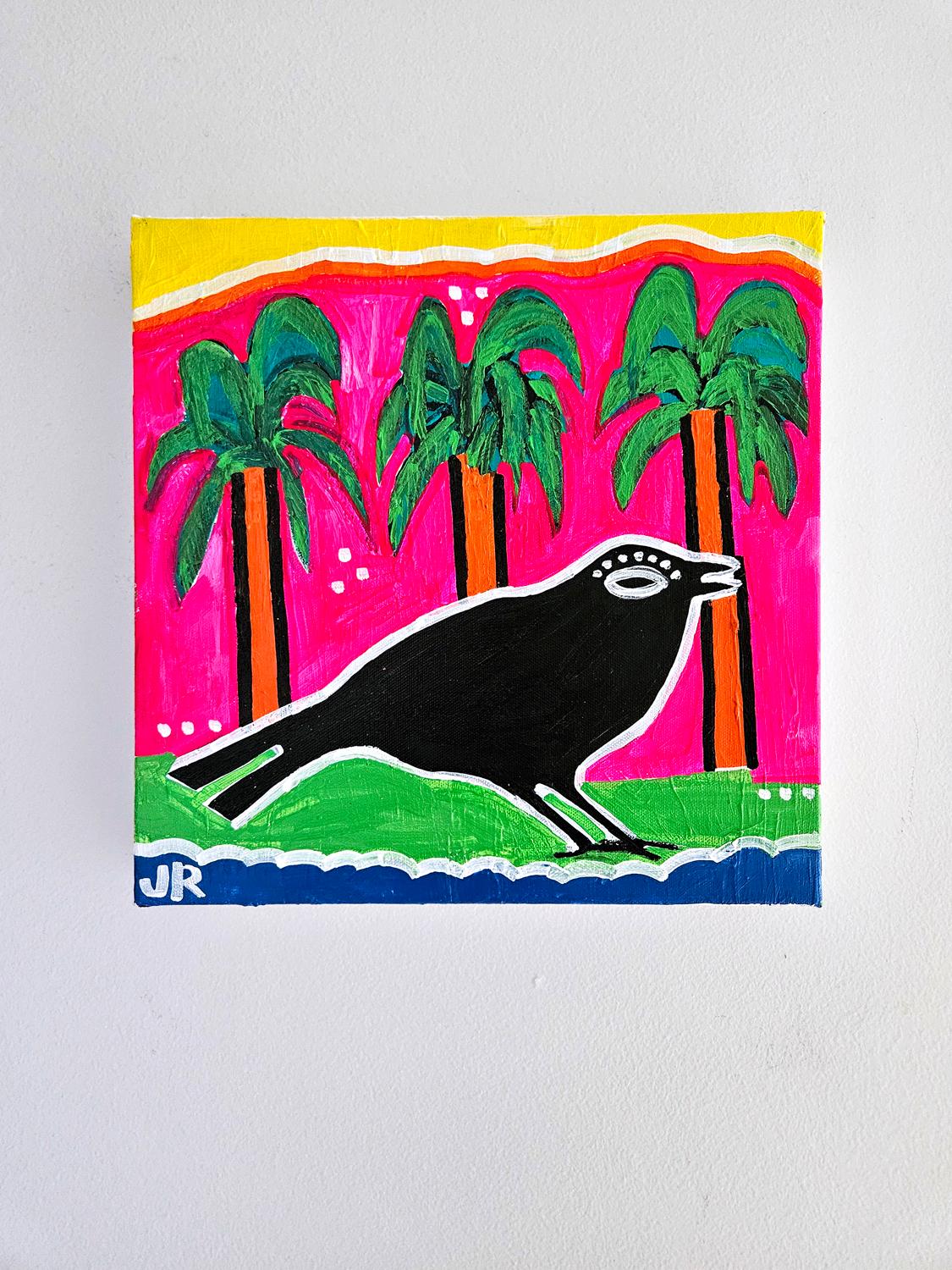 <p>Comentarios de la artista<br />La artista Jessica JH Roller empezó a pintar en Florida hace más de dos décadas. Como nativa de Ohio, le sorprendió la cantidad de cuervos y cornejas que prosperaban bajo el intenso sol y las palmeras. Su