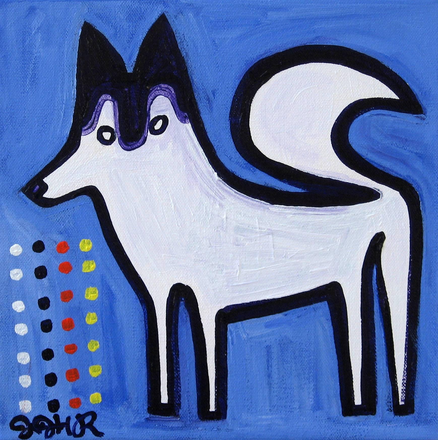 Jessica JH Roller Animal Painting - Siberian Husky