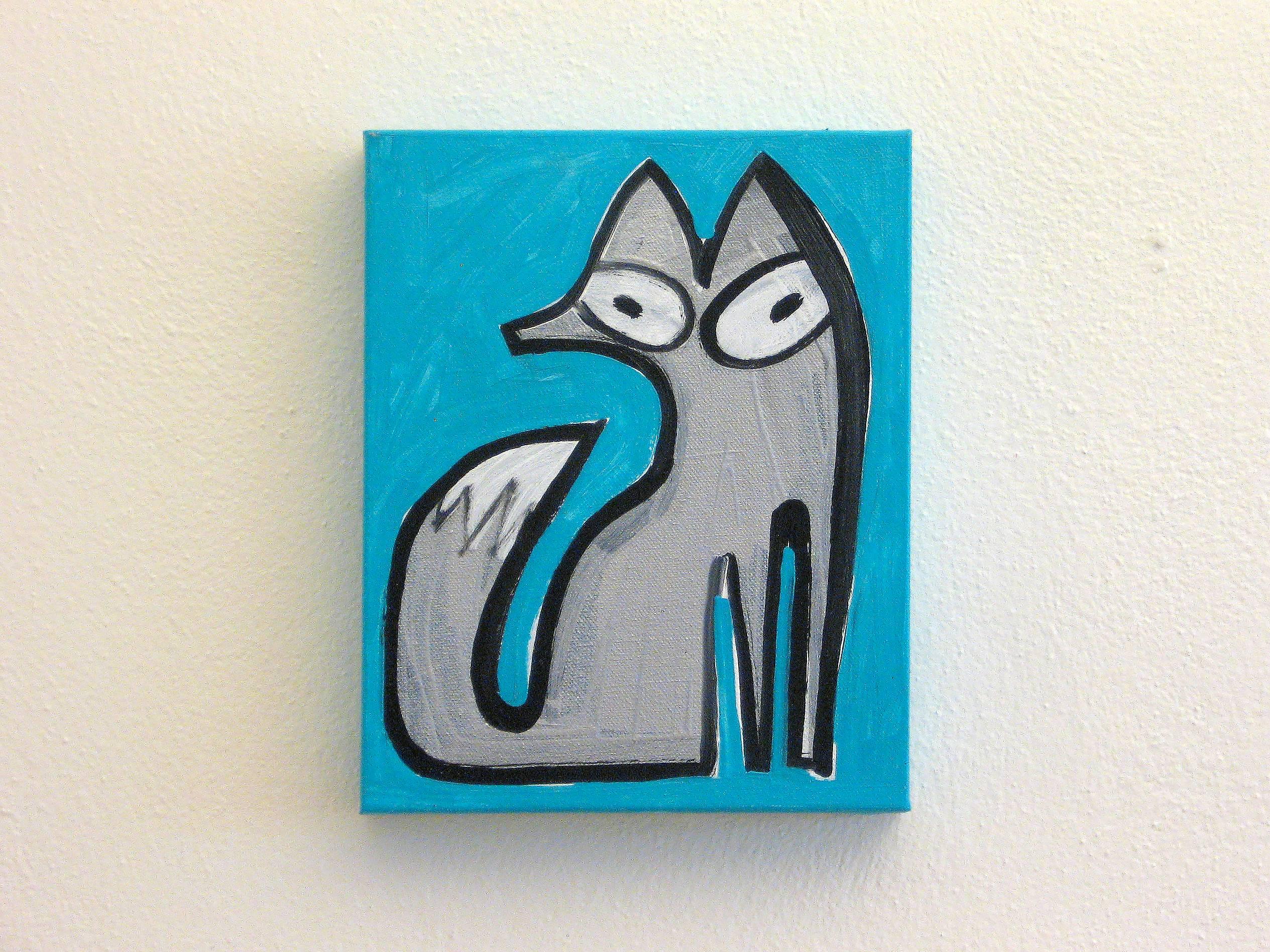 silver fox painting