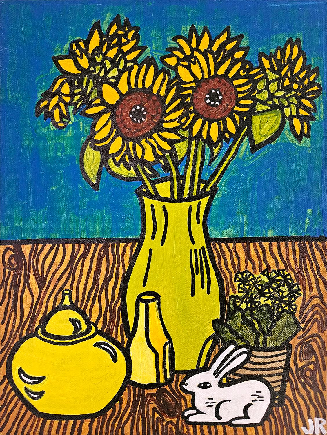 Sonnenblumenstillleben, Originalgemälde