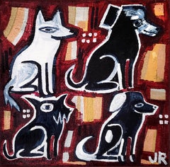 Les chiens du violoniste, peinture originale