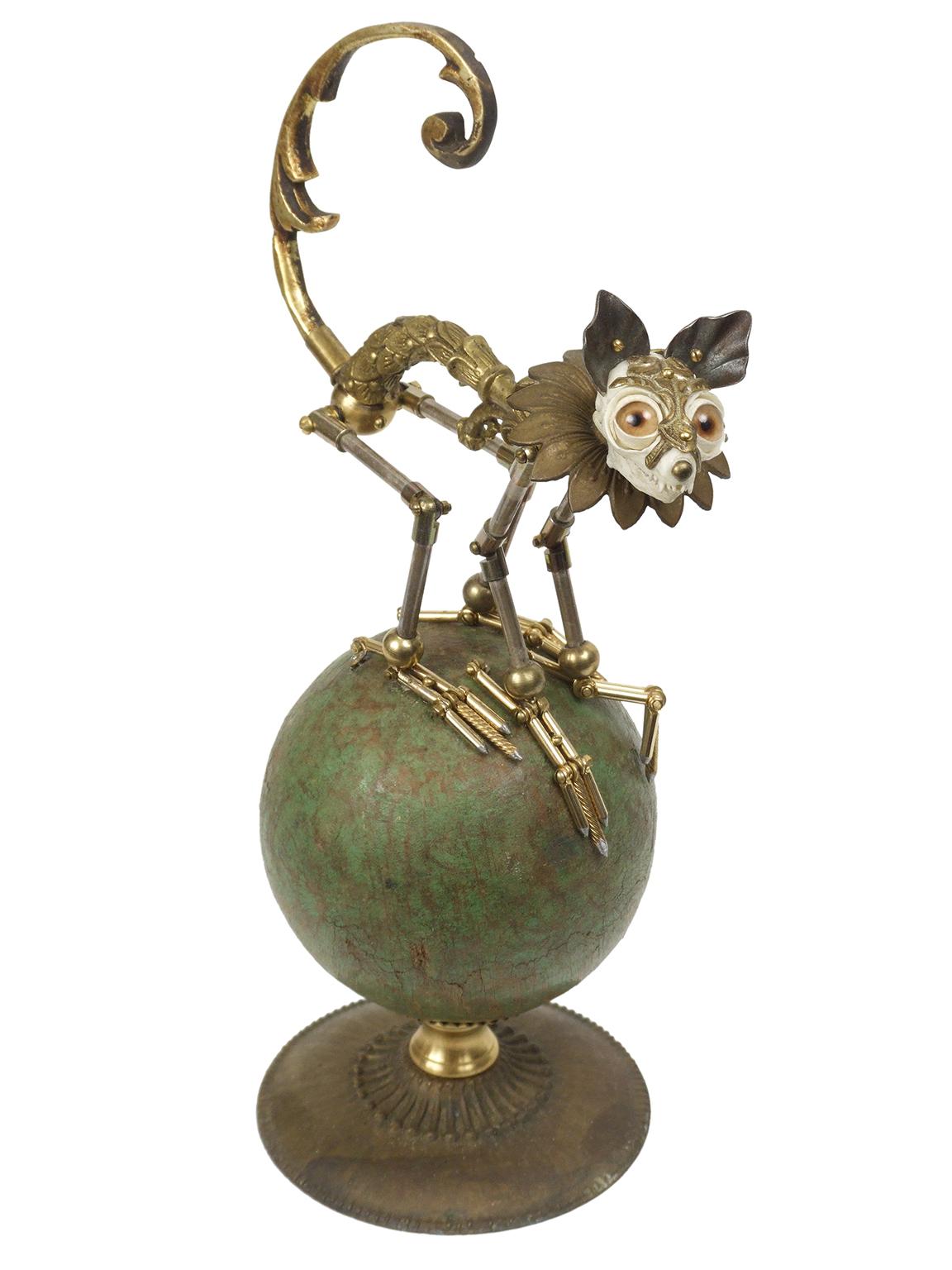 Jessica Joslin Figurative Sculpture - "Riddle" antique hardware and findings sculpture