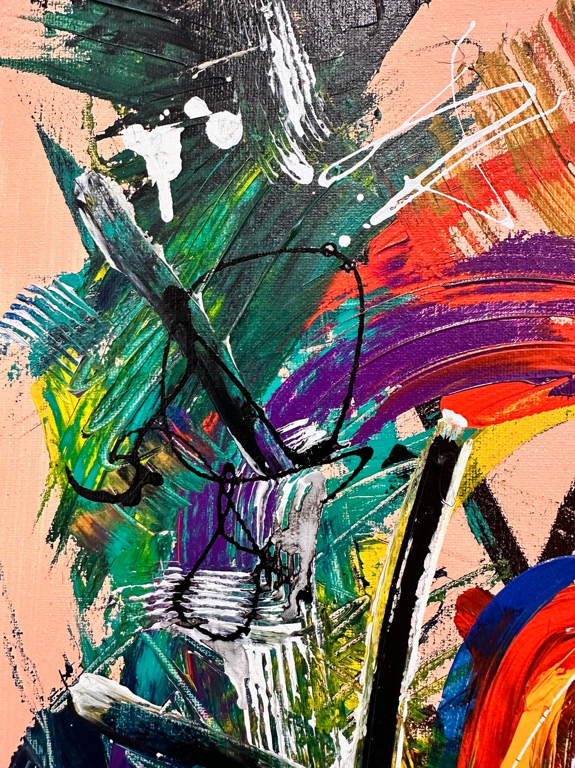Basic Instinct - Beige Abstract Painting by Jessica Krause Smith