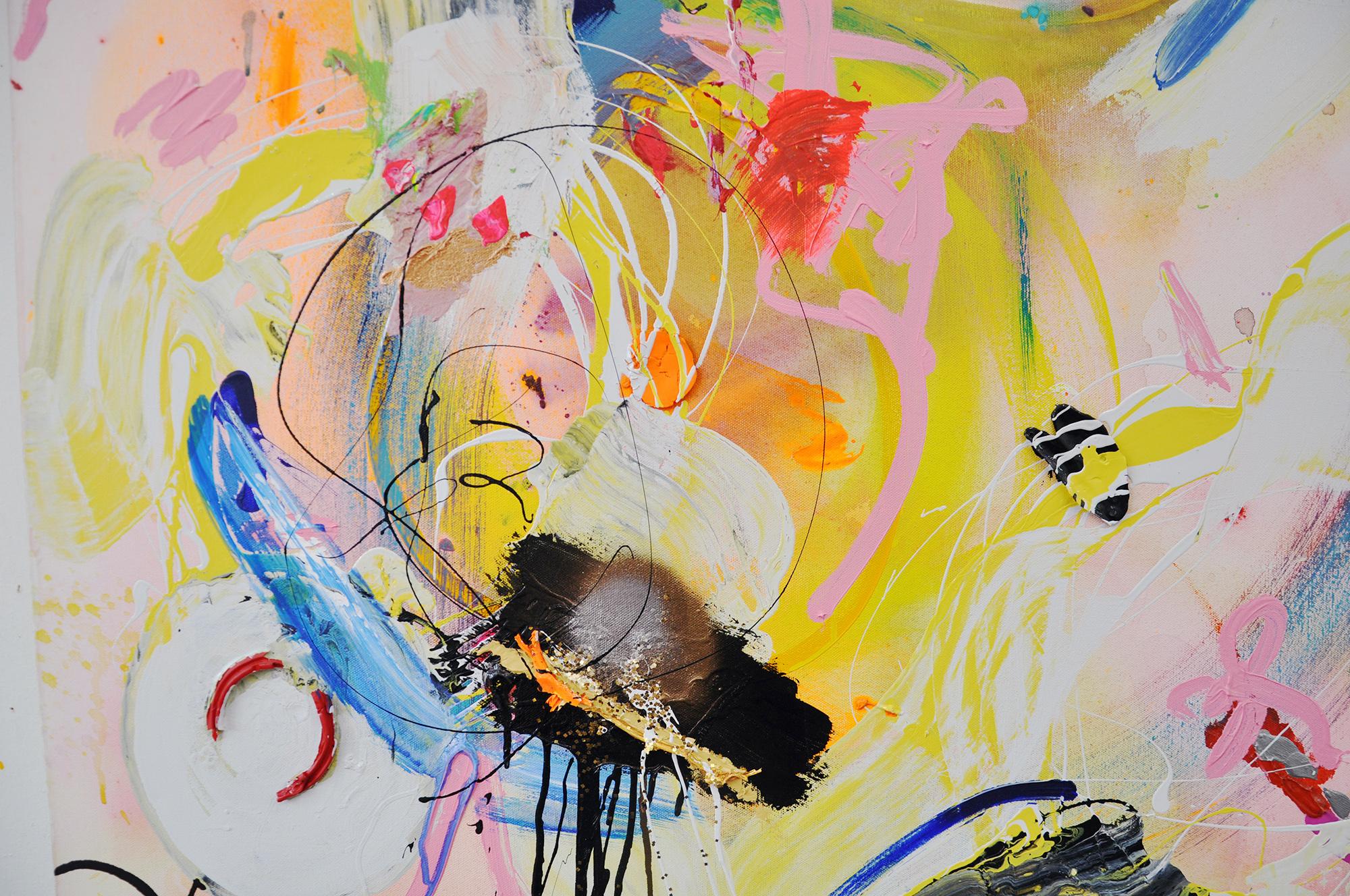 Catapult - Beige Landscape Painting by Jessica Krause Smith