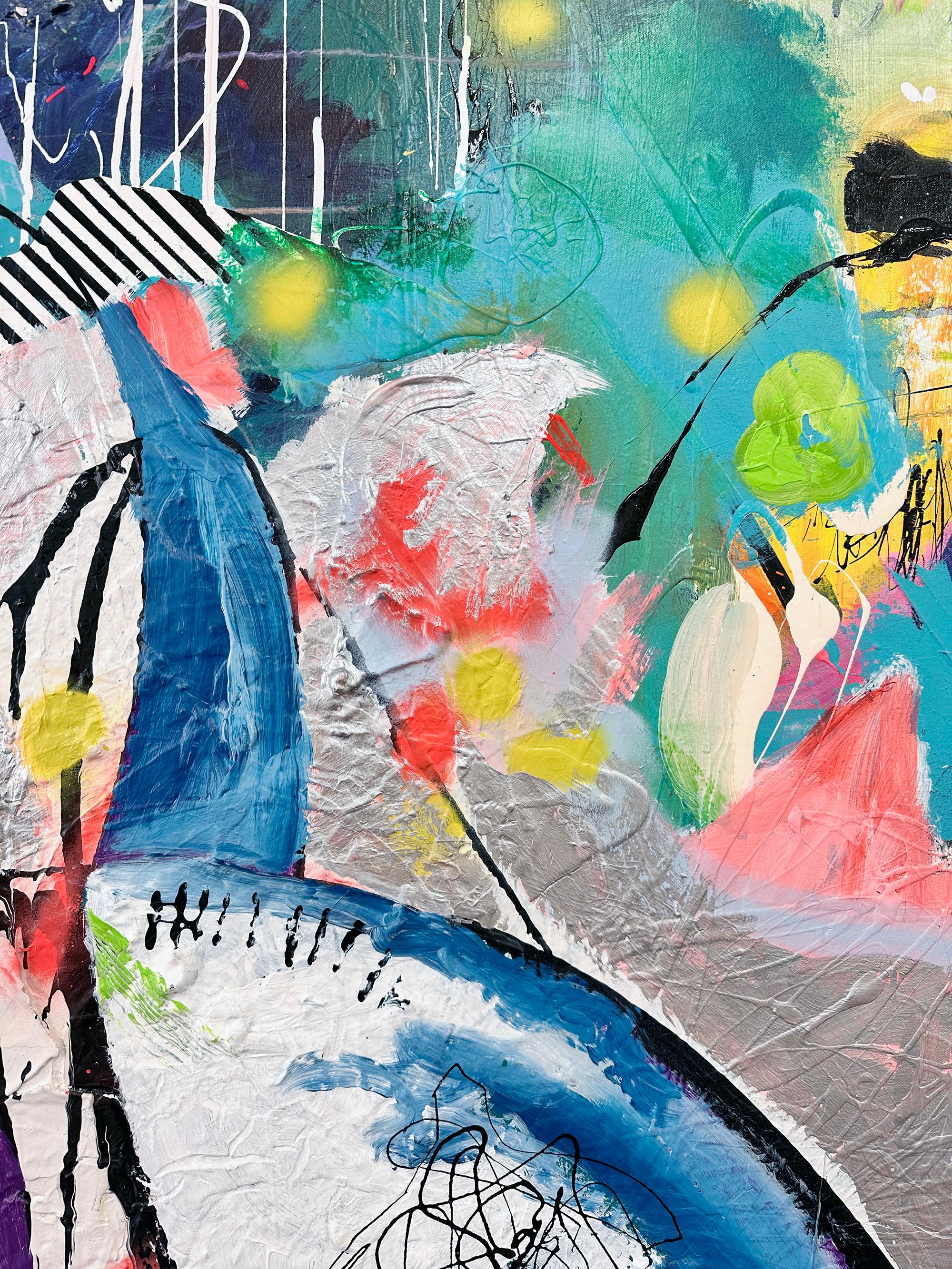 Festival (Grau), Figurative Painting, von Jessica Krause Smith