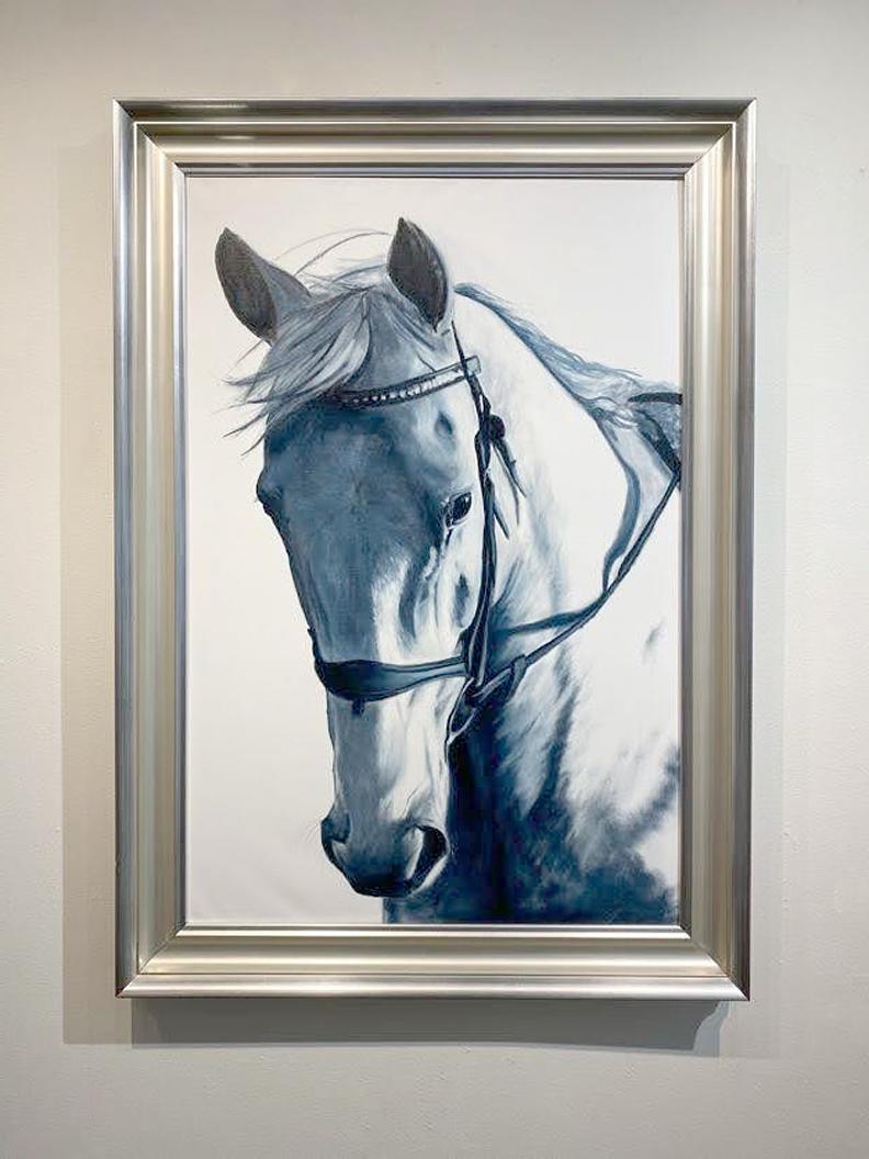 Jessica Leonard, „Indigo“, 36x24 Equine-Pferd, Ölgemälde auf Leinwand im Angebot 1