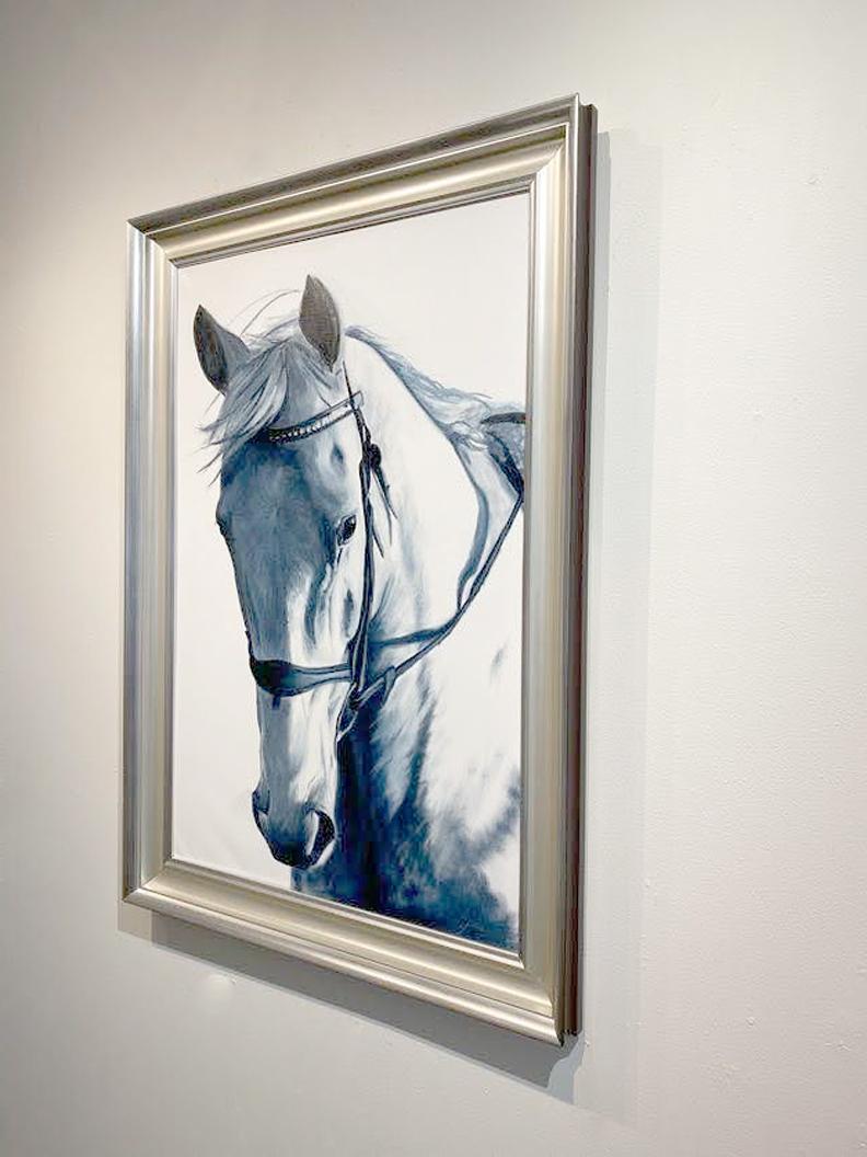 Jessica Leonard, „Indigo“, 36x24 Equine-Pferd, Ölgemälde auf Leinwand im Angebot 2