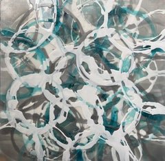 Aqua knots, Painting, Acrylic on Canvas