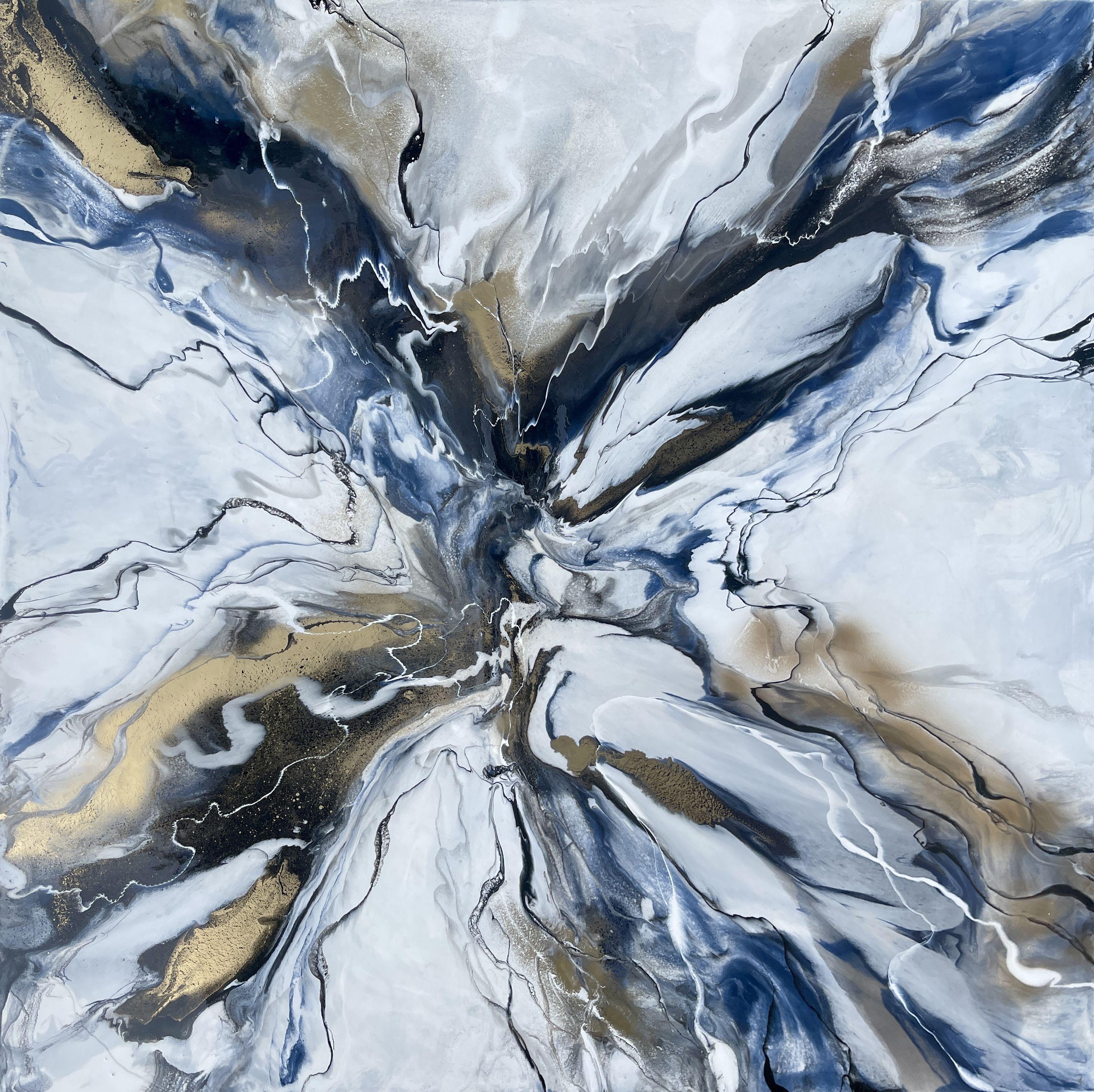 Jessica M. Chaix Abstract Painting - Blue Shakti II, Painting, Acrylic on Canvas