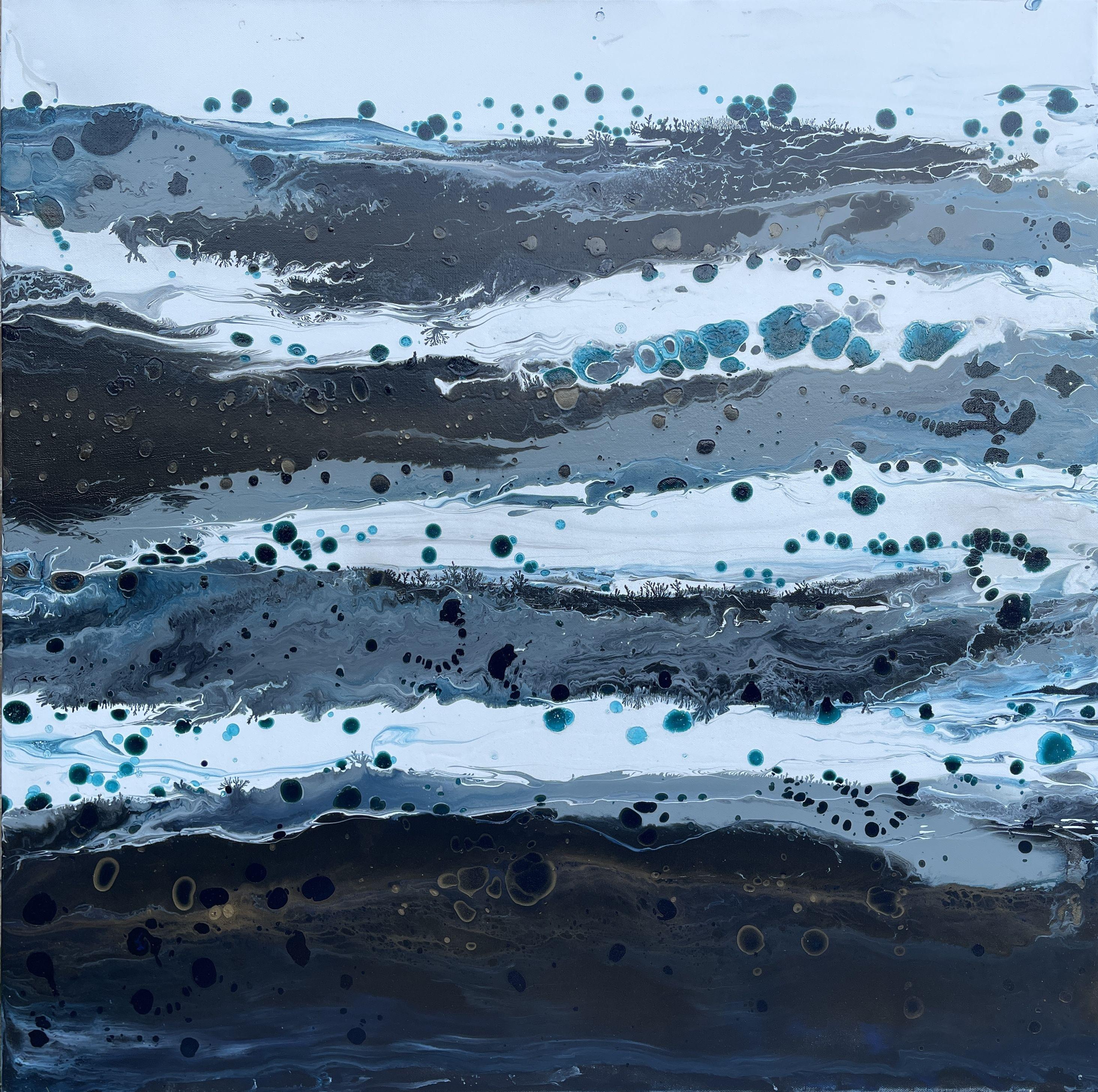 Jessica M. Chaix Abstract Painting - Calm ocean set #2, Painting, Acrylic on Canvas