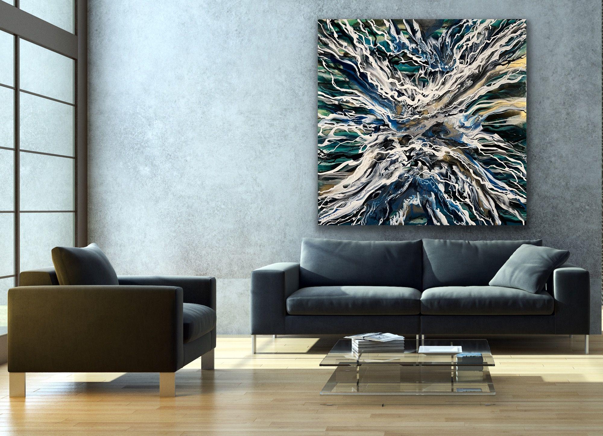 Most recent style, through the use of Resin I wanted to create pieces with deepness, with dimension, so I work in layers, as many as I need until I feel satisfied, until the piece is interesting enough to look at.  Through different techniques I