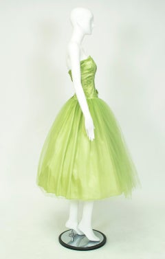 Jessica McClintock for Gunne Sax Strapless Lime Ballerina Dress – Small, 2003