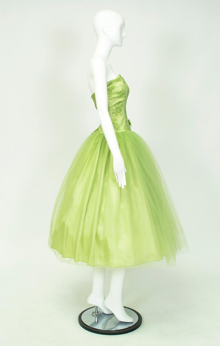Jessica Mcclintock for Gunne Sax Strapless Lime Ballerina Dress  Small, 2003