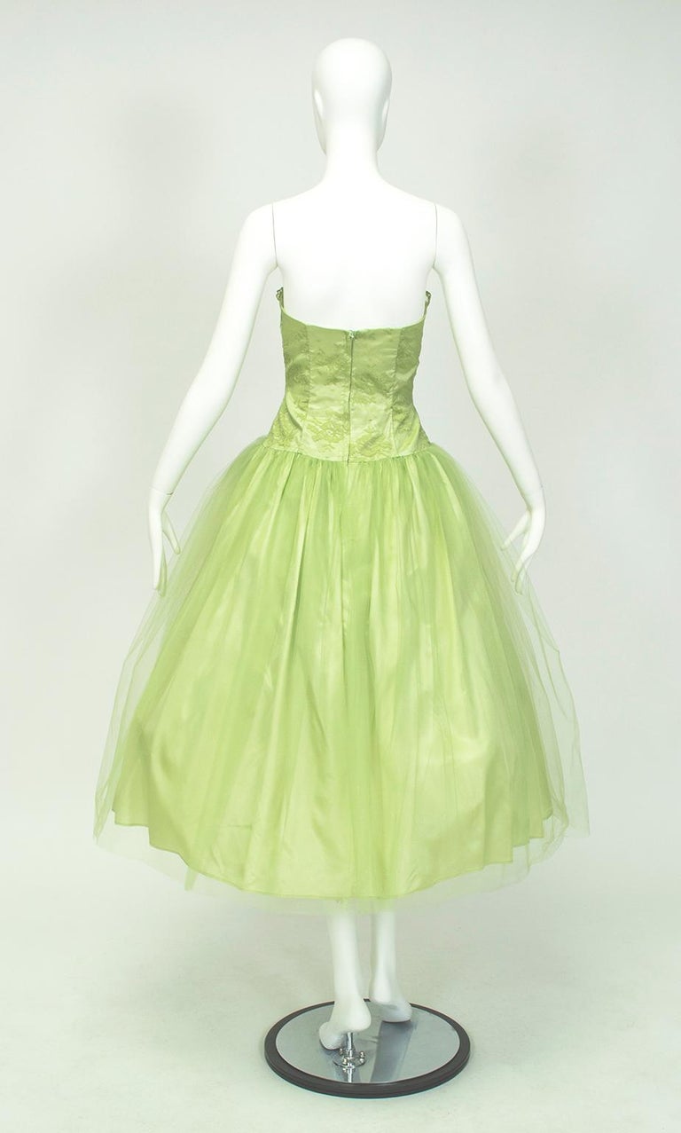 Jessica McClintock for Gunne Sax Strapless Lime Ballerina Dress – Small,  2003 For Sale at 1stDibs
