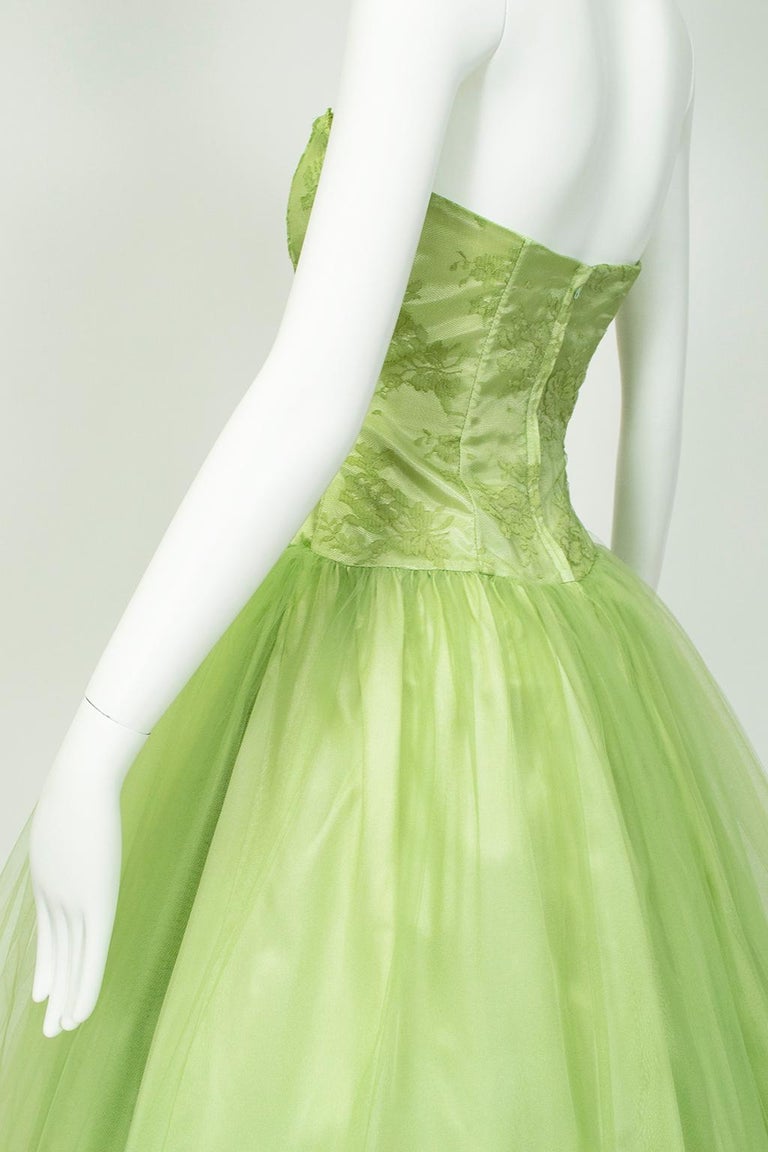 Jessica Mcclintock for Gunne Sax Strapless Lime Ballerina Dress  Small, 2003