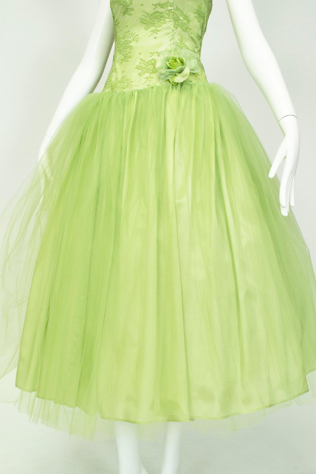 Women's Jessica McClintock for Gunne Sax Strapless Lime Ballerina Dress – Small, 2003 For Sale