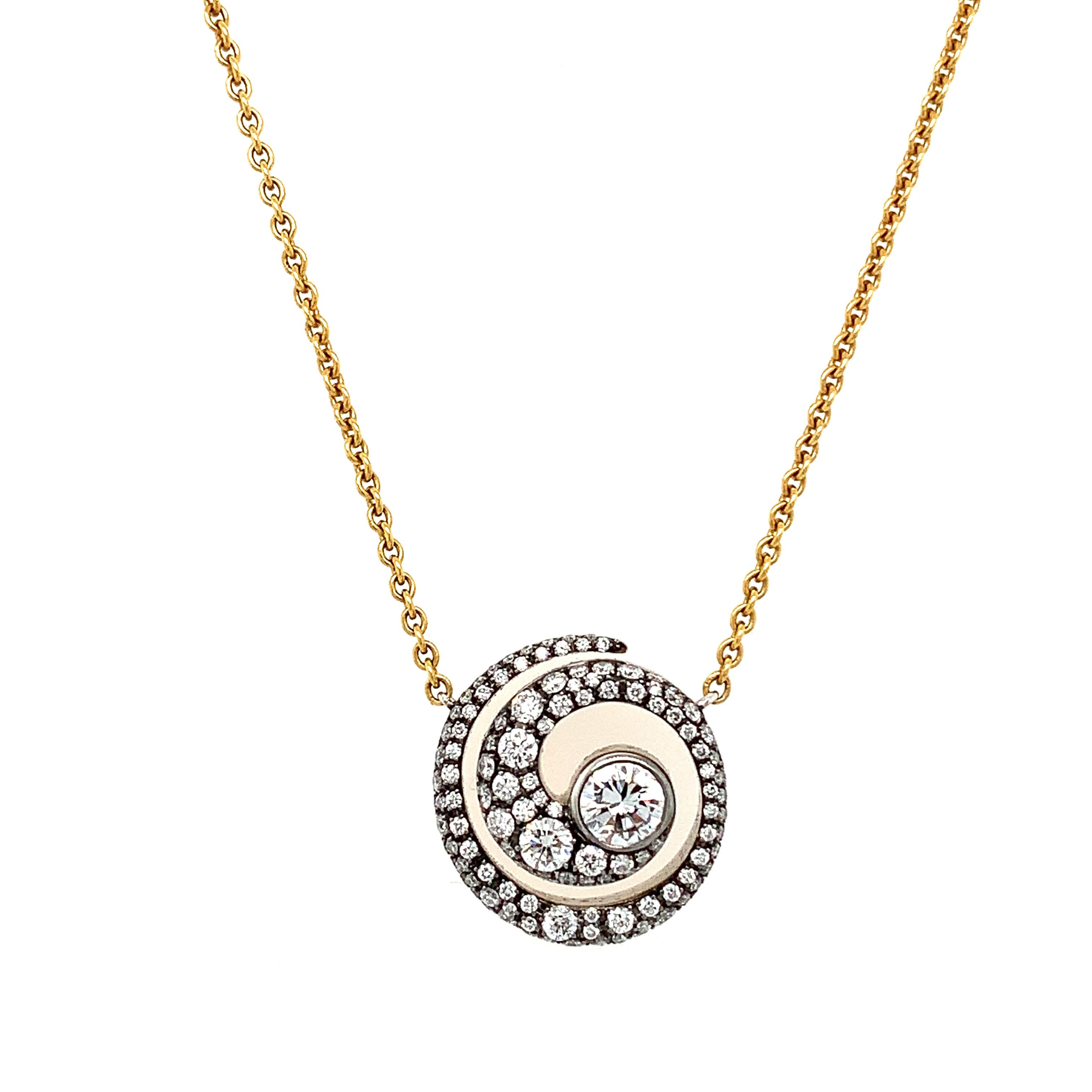 Jessica McCormack Tattoo Diamond Blackened 18k Yellow Gold Pendant In New Condition In London, GB