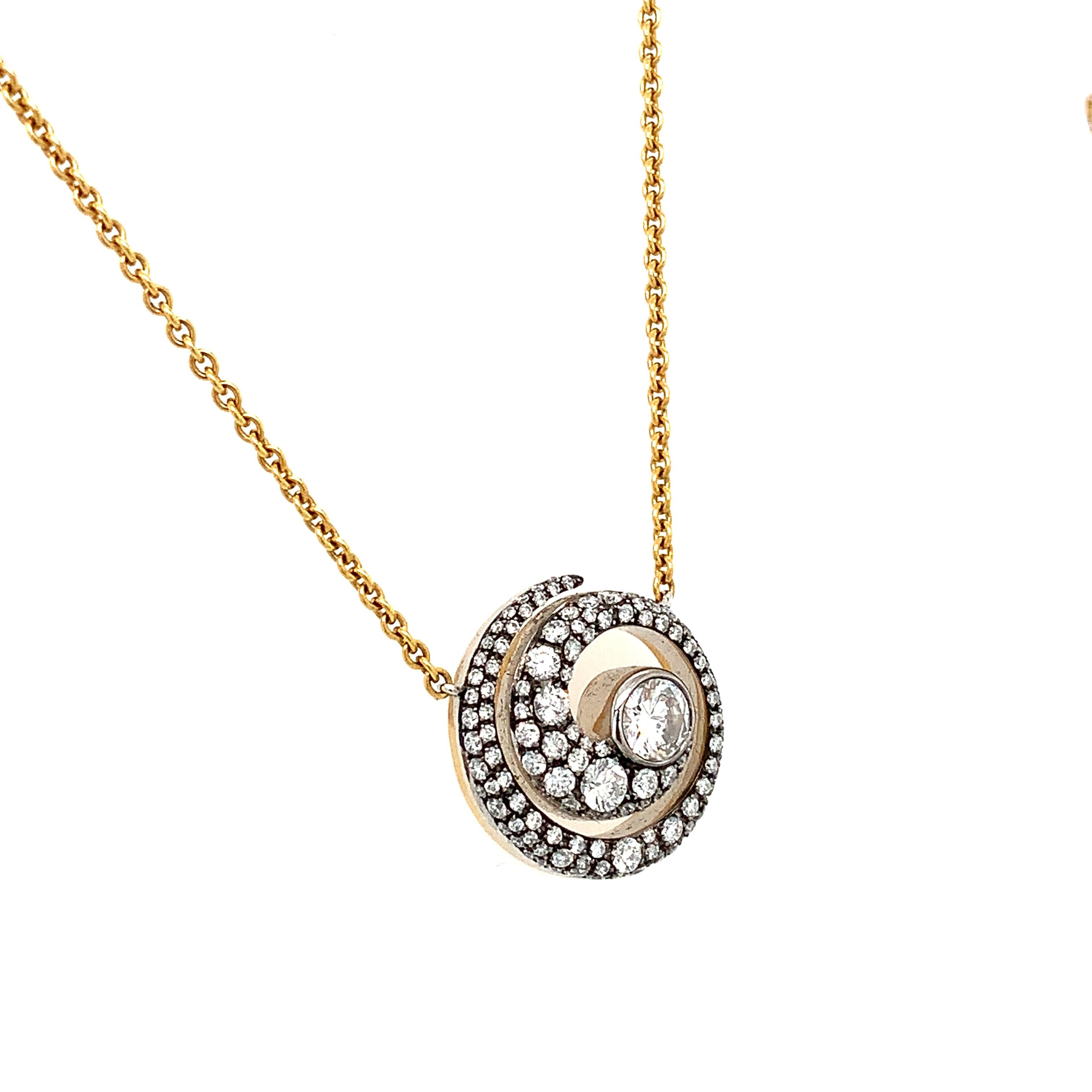 Women's Jessica McCormack Tattoo Diamond Blackened 18k Yellow Gold Pendant
