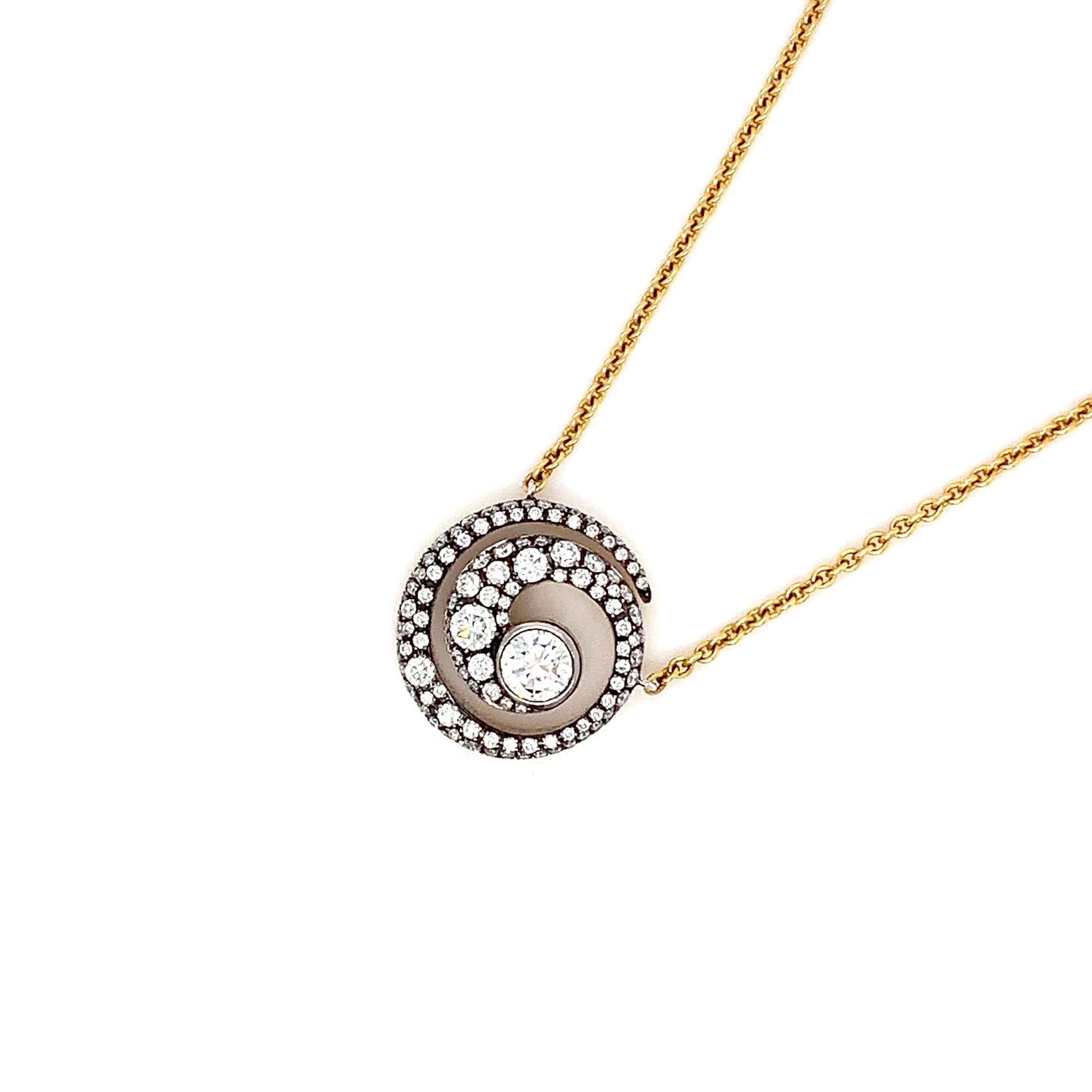 Jessica McCormack Tattoo Diamond Blackened 18k Yellow Gold Pendant 2