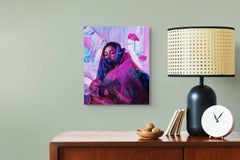 "Píntame Angelitos Negros" – Figurative Oil Painting With Patterned Veil and Sur