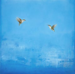 Cerulean Sky by Jessica Pisano, Contemporary Bird Painting on Board
