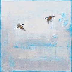 From Within by Jessica Pisano Large Square Contemporary Bird Painting on Board
