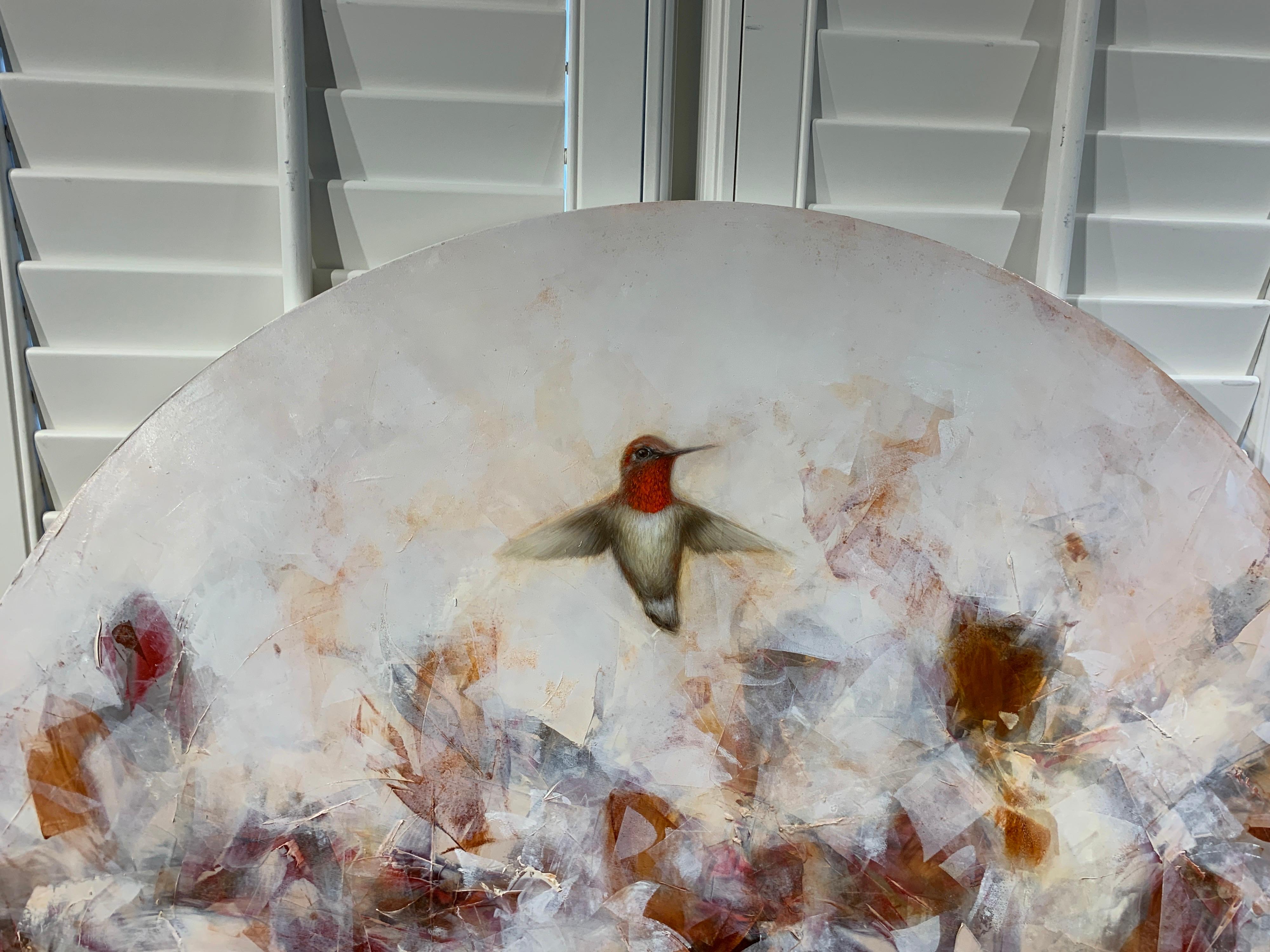Golden Bloom II by Jessica Pisano, Contemporary Bird Painting on Board 5