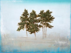 Grove of Evergreens by Jessica Pisano, Large Contemporary Tree Painting