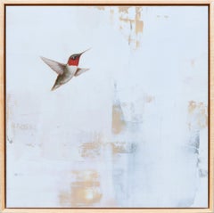 In a Pearlescent Sky IV by Jessica Pisano Contemporary Bird Painting on Board