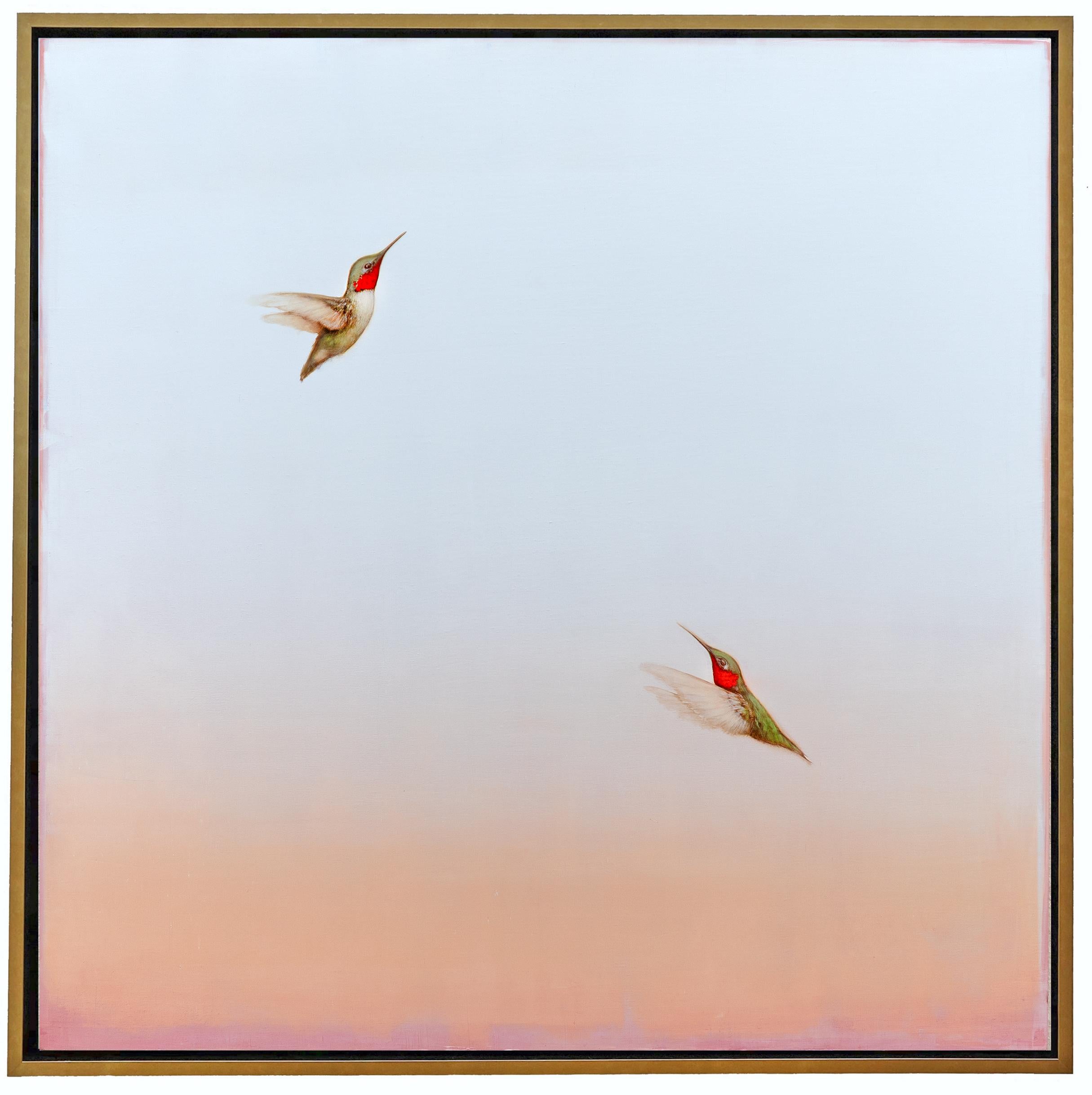 In an Opalescent Sky II di Jessica Pisano Paesaggio contemporaneo con uccelli