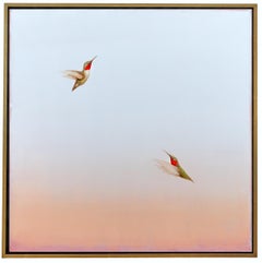 In an Opalescent Sky II di Jessica Pisano Paesaggio contemporaneo con uccelli