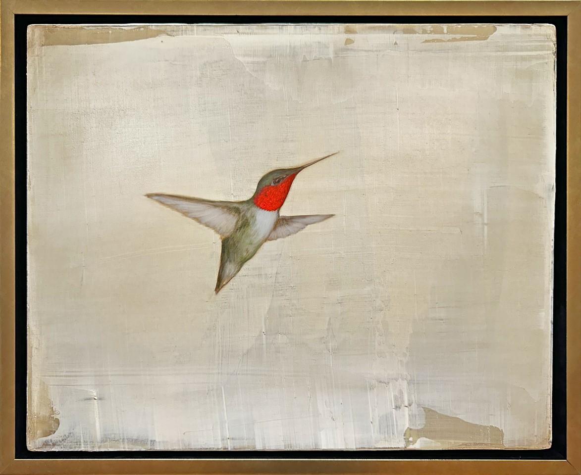 "In Flight I" was created by american artist Jessica Pisano in 2024 - it's unframed size is 12"h x 15"W

Elevate your space with the captivating beauty of this contemporary framed hummingbird painting on board. Vibrant hues and delicate brushstrokes