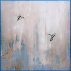 Love Birds by Jessica Pisano Contemporary Bird Painting on Board